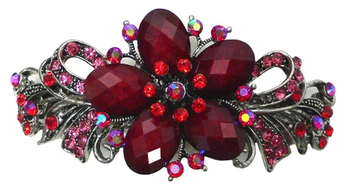 Vista 18 de Paquete de docenas de pasadores grandes jcgy con cristales brillantes, pinzas para el cabello gruesas, 1 unidad de 12 colores, 0052-D