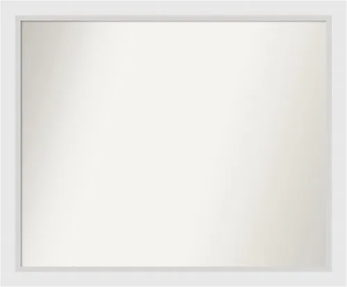 Vista 74 de Amanti Art Espejo de baño blanco para sobre el fregadero, 24 x 26 pulgadas, espejo rectangular blanco y blanco, marco de madera contemporáneo