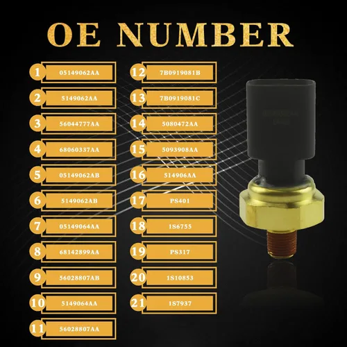 Vista 3 de 5149062AA 5149064AA Interruptor del sensor de presión de aceite del motor para Chrysler Dodge Jeep Ram VW 5149062AB,05149062AA,56044777AA,68060337AA