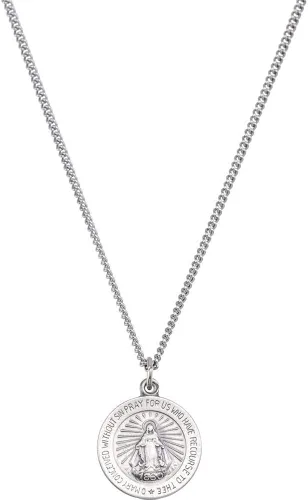 Vista 2 de Collar de cadena con colgante de medalla milagrosa de 0.472in (0.472in)