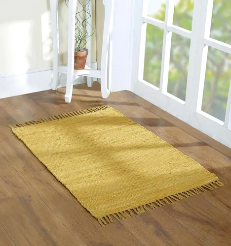 Vista 31 de Alfombra de trapo de algodón de 24 x 36 pulgadas, alfombra Chindi multicolor, tejida a mano, lavable y reversible para sala de estar, cocina Agua