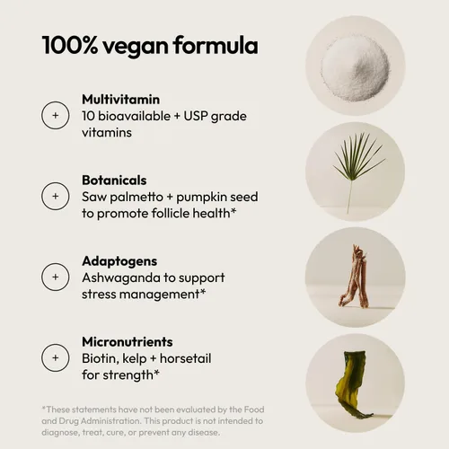 Vista 5 de Moon Juice SuperHair Vitaminas para el crecimiento del cabello para mujeres y hombres con biotina y palma enana americana – Suplemento