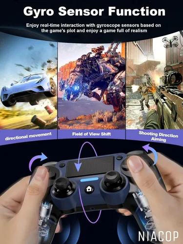 Vista 4 de P4 Controller, play-station 4 controller with Macro Programming Function, Dual Vibration, Turbo 3-level adjustable, Type-c port, 3.5MM headphone