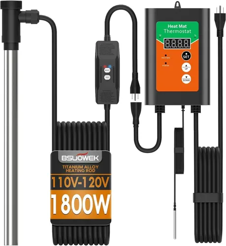 Vista 10 de Calentador de inmersión de 1800 W para bañera de hidromasaje, calentador de agua eléctrico portátil totalmente sumergible con termostato