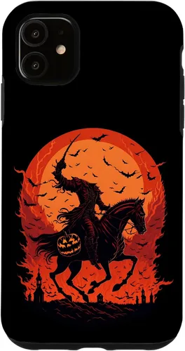 Vista 8 de Halloween Scary Pumpkin Headless Horseman Case for iPhone 17