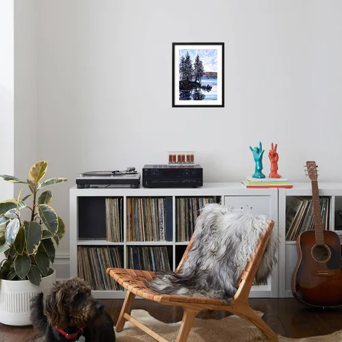 Vista 4 de AllPosters Mandy Budan - Impresión giclée de pared con marco negro de Haliburton Morning on Black Frame de 12 x 16 pulgadas