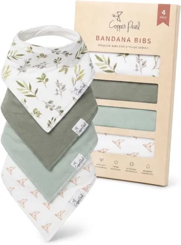 Vista 7 de Copper Pearl Baberos tipo bandana para bebé, paquete de 4 baberos de algodón suave para babear y dentición, absorbentes, ajuste ajustable, muchos
