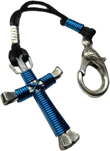 Vista 3 de Cruces de herradura - (Unicolor) Elija su color!, sin metal, PEA-BLU-N