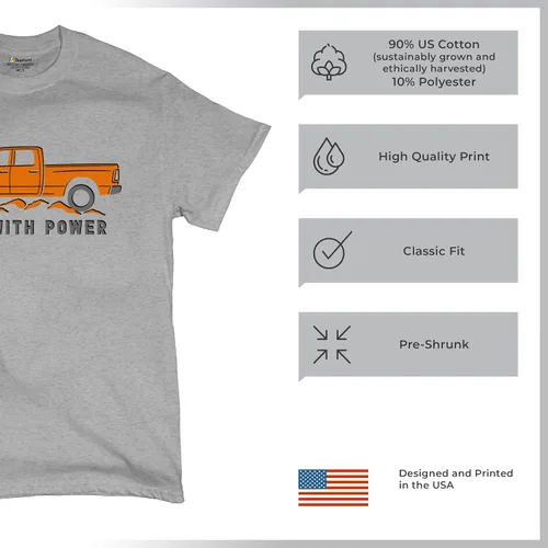Vista 50 de Tee Hunt Camisetas gráficas y camisetas sin mangas para hombre Roll with Power Pickup Truck