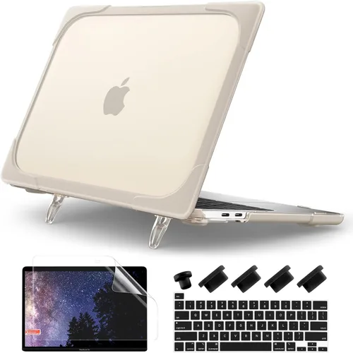 Vista 11 de Batianda - Funda resistente con nombre personalizado para MacBook Pro de 13 pulgadas 2020 2022 Add Your Name or Initials, Ergonomic Foldable Stand