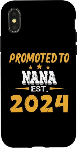 Vista 4 de Funda para iPhone 14 Promoted To NANA Est.2024 Pregnancy Announcement New Baby