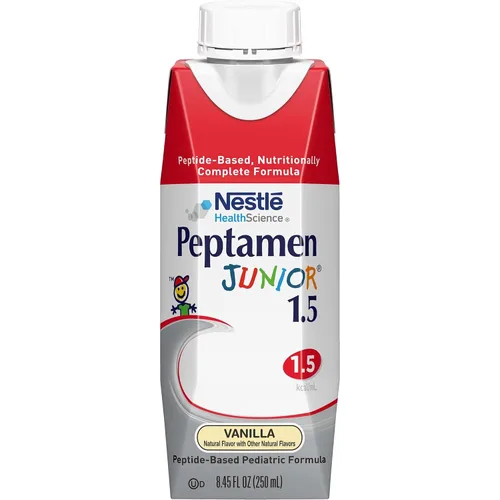 Vista 6 de Peptamen Junior Tube Feeding Formula 1.5 - Nutrición completa a base de péptidos, vainilla de 8.5 fl oz, caja de 6