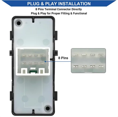 Vista 4 de Obaee Interruptor de ventana lateral del lado del pasajero Compatible con 2006-2017 Chrysler 200/300/Aspen/Cirrus/Sebring, Dodge
