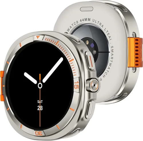 Vista 13 de Amizee Funda de metal compatible con Samsung Galaxy Watch 8 de 1.732 pulgadas con cubierta trasera, funda protectora resistente para Galaxy Watch 8