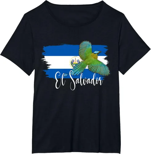 Vista 37 de Camiseta con la bandera de El Salvador, mapa de El Salvador, camiseta de Salvador para mujer, Negro