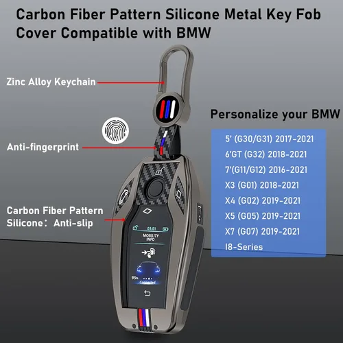 Vista 4 de Jaronx Compatible con funda para llavero BMW de 5 pies G30 G31/6 pies G32/7 pies G11 G12/X3 G01/X4 G02/X5 G05/X7 G07/i8, pantalla táctil digital