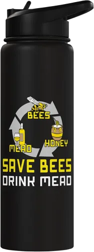 Vista 3 de Bees Honey Mead - Mead Making Brew Mead Stainless Steel Insulated Water Bottle
