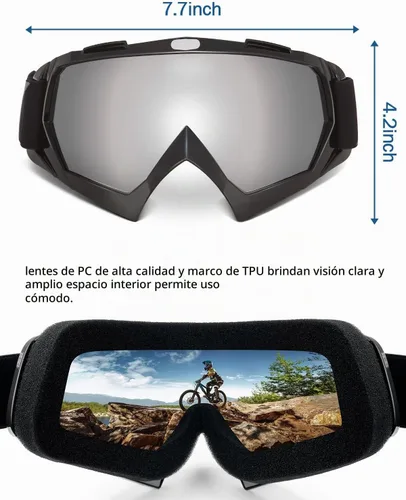 Vista 6 de KEMIMOTO Gafas de motocross y ATV/UTV con protección anti UV