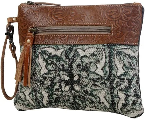 Vista 2 de Myra Bag Hope Pouch Upcycled Algodón & Cuero S-2914, Varios