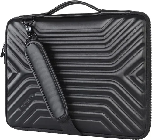Vista 12 de DOMISO Funda para laptop de 14 pulgadas resistente a golpes e impermeable con asa, ligera, suave, EVA, estuche para tablet para laptops de Azul