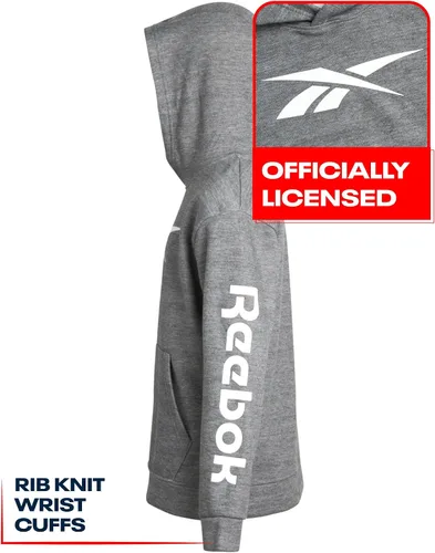 Vista 3 de Reebok Sudadera para niños - Sudadera de forro polar con capucha de moda con diseños y logotipos