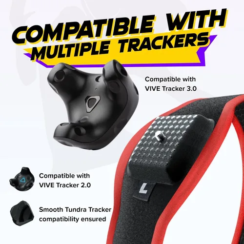 Vista 5 de Rebuff Reality Trackstraps for Vive Trackers + Dance Dash Steam Game Key, VR Dancing Game, Full Body Tracking VR Accessory, Compatible with VIVE