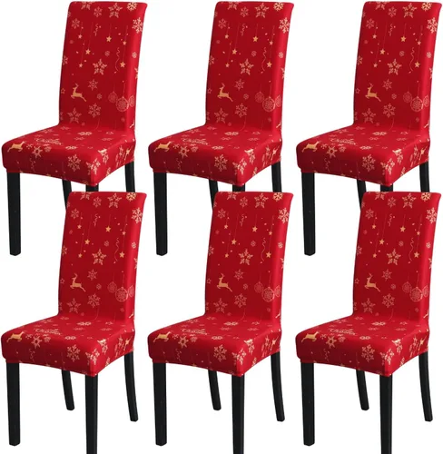 Vista 12 de SPRINGRICO Juego de 4 fundas para sillas de comedor, fundas elásticas para sillas de comedor, de elastano lavables, fundas para sillas Parsons