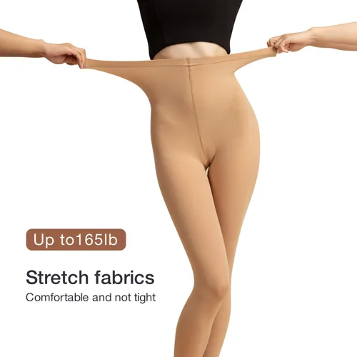 Vista 4 de 2 pares de medias Qpaque transparentes para mujer, 480D nailon suave, control multicolor, parte superior de terciopelo
