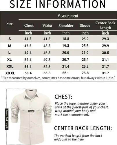 Vista 5 de COOFANDY Camisas casuales de lino de manga larga con botones para hombre