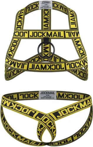 Vista 10 de JOCKMAIL Arnés de fitness para hombre con correa de hombro para hombre, ropa interior elástica cómoda y suspensorio 905+299azul