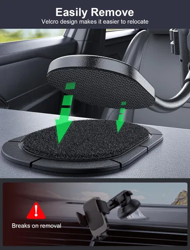 Vista 7 de Cargador de coche inalámbrico, con cuello de cisne ajustable, cargador de automóvil de sujeción automática, tablero de instrumentos