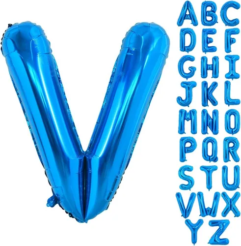 Vista 29 de Globos TONIFUL de 40 pulgadas, grandes, azules, con letras B gigantes, globos de alfabeto de papel de aluminio, mylar, grandes globos
