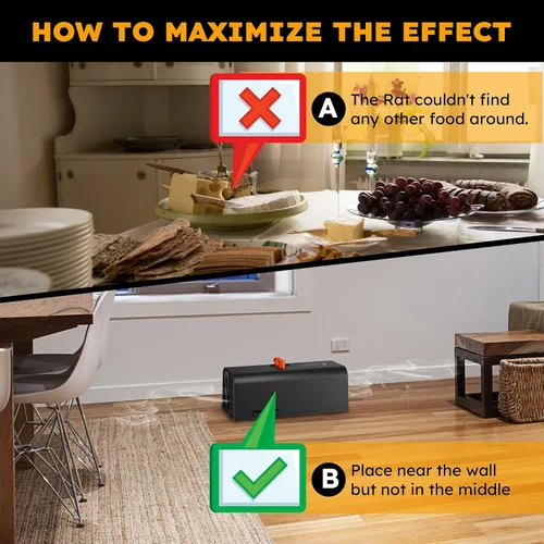 Vista 7 de X-PEST Trampas Eléctricas para Ratas de Interior para el Hogar, Anti-Escape, Sin Contacto, Sin Vista, Trampa Eléctrica Efectiva y Humana para Ratas