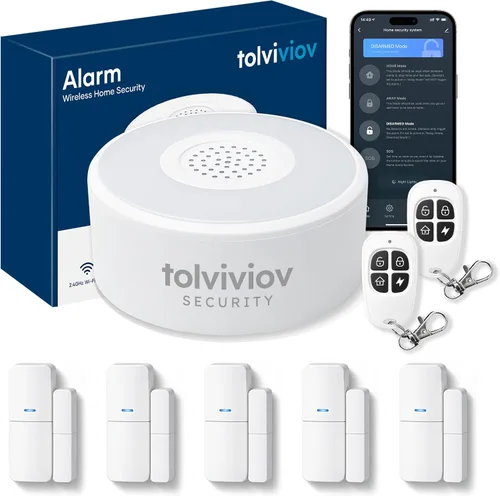 Vista 10 de Sistema de alarma WiFi para puerta, sistema de seguridad inteligente para el hogar, con alerta de aplicación de teléfono, kit de 8 piezas