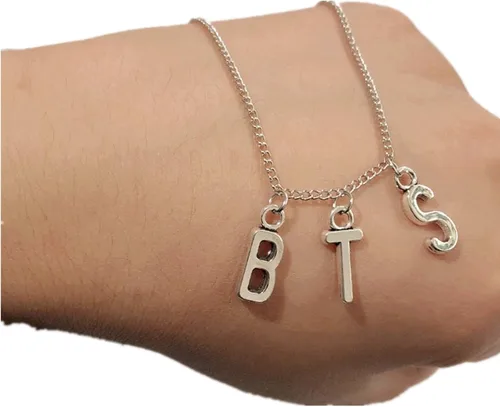 Vista 2 de XHBTS Collar Bangtan Boys Army B.T.S. Colgante y pulsera con mini paño y mini caja