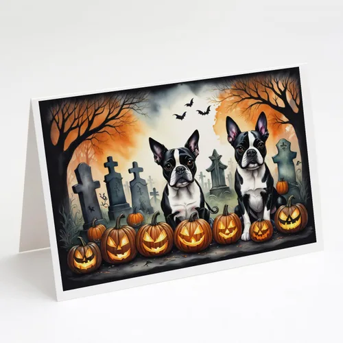 Vista 36 de Caroline's Treasures DAC2042GCA7P Golden Retriever - Tarjetas de felicitación y sobres de Halloween espeluznantes, paquete de 8 tarjetas en blanco
