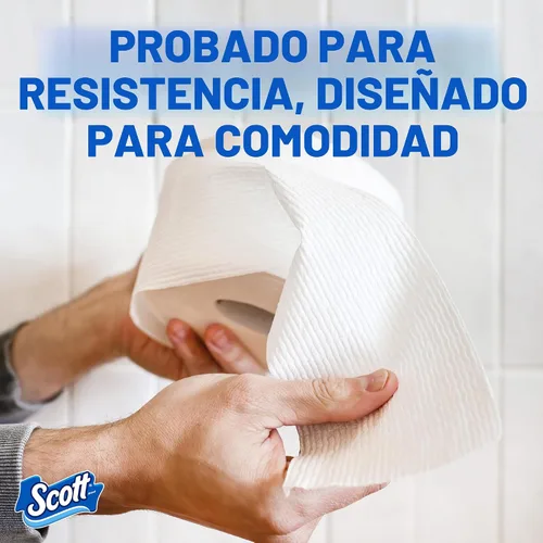 Vista 5 de Scott ComfortPlus - Papel higiénico, 6 mega rollos, 310 hojas por rollo, apto para fosas sépticas, toalla de baño de 1 capa