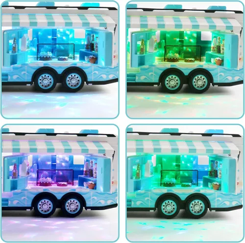 Vista 4 de Dwi Dowellin Camper de juguete RV para niños de 3 a 6 años, color azul