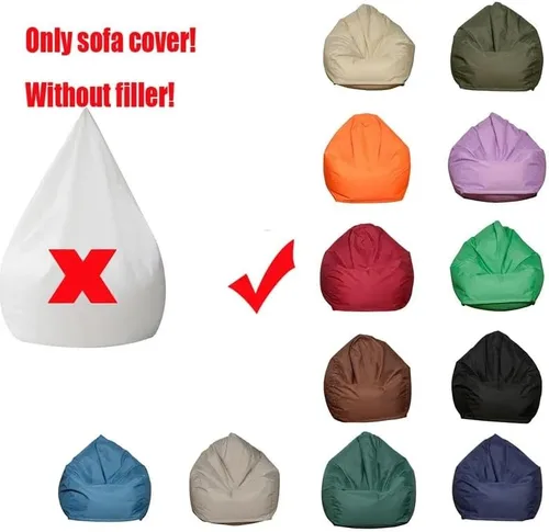 Vista 2 de Koolouispoper Lazy BeanBag - Sillas individuales para sofá sin relleno, color sólido, impermeable, Oxford, puf, puff puff para sofá tatami