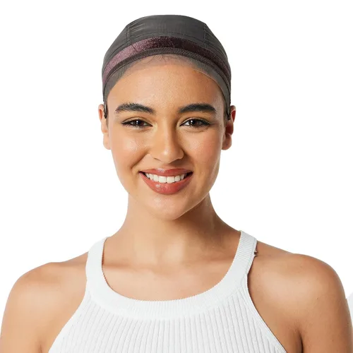 Vista 9 de Gorra de silicona de encaje para mujer, banda de agarre ajustable, gorra sin pegamento para encaje y pelucas de una sola parte superior (beige, L)
