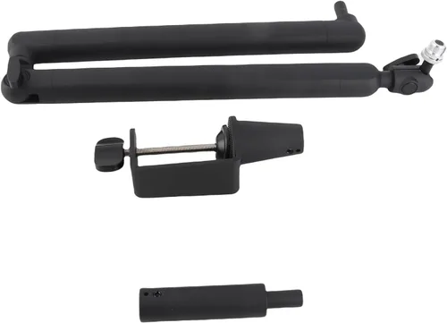 Vista 5 de Brazo de micrófono de perfil bajo, soporte de micrófono de metal ajustable con abrazadera de escritorio, articulación de 360° y gestión de cables