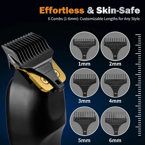 Vista 8 de Recortador de Barba Elehomyou para Hombres - Recortadores de Pelo y Navaja Recargables para Hombres, Cortapelos Inalámbrico para Rostro, Cuello