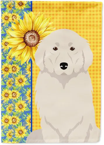 Vista 371 de Caroline's Treasures WDK5313GF Bandera de jardín con diseño de girasoles de verano, color negro y tostado, Airedale Terrier para buzón, bandera