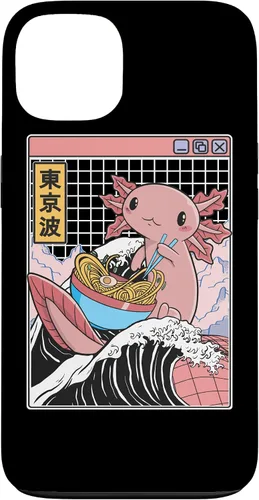 Vista 7 de Axolotl Eating Ramen Kanagawa Wave Kawaii Anime Vaporwave Case for iPhone 17