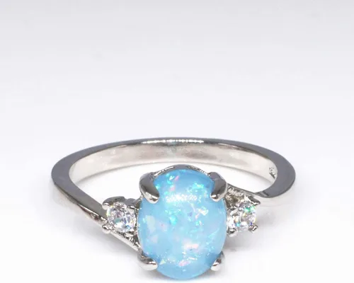 Vista 7 de Exquisito anillo de plata de ley 925 para mujer, corte ovalado, ópalo de fuego, joyería de diamante, regalo de propuesta de cumpleaños, boda