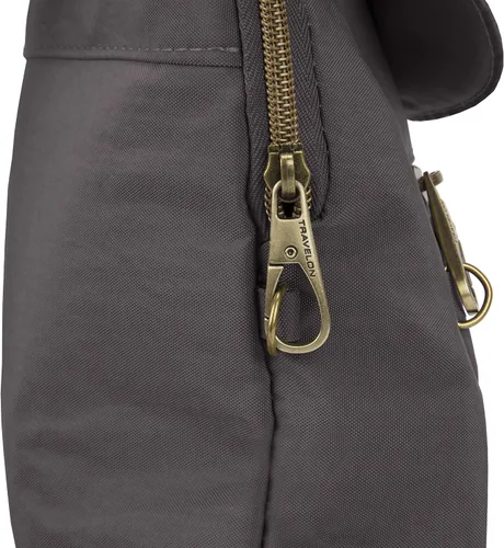 Vista 7 de Travelon Mochila delgada antirrobo de equipaje, Humo, talla única , Travelon Mochila delgada antirrobo Signature