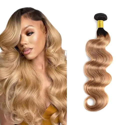 Vista 234 de 300g 1B27 Human Hair Bundles Honey Blonde Bundles Human Hair 10A Brazilian Virgin Remy Hair Extensions 8 10 12 Inch