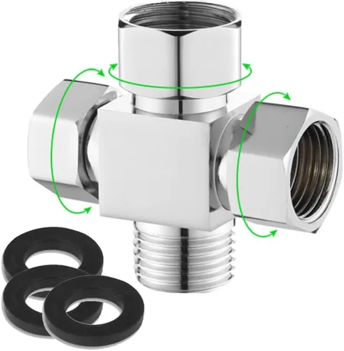 Vista 13 de Adaptador desviador de agua, 4 vías X1, conector de manguera G1/2", latón cromado, plata