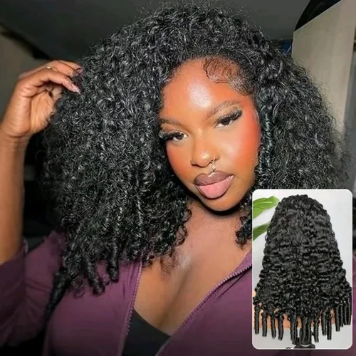 Vista 7 de 13x4 Pelucas de encaje frontal de cabello humano de ondas profundas con densidad del 250%, pelucas de encaje frontal rizadas profundamente