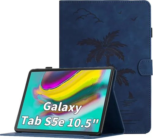 Vista 30 de Funda para Samsung Galaxy Tab S5e de 10.5 pulgadas 2019 modelo (SM-T720/T725/T727) - Funda protectora de piel sintética con bolsillo y función atril